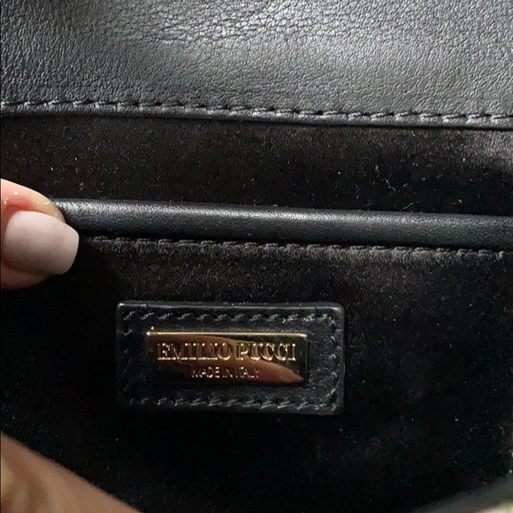 RARE Pucci tassel clutch in silk with leather trim - Picture 5 of 10